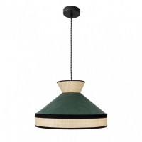 Distribuidor - Lâmpadas Diversas | Colgantes Moderno | COLGANTE FABRIZIO 1XE27 NATURAL/VERDE BOTE REGX40X40 CM Ref: 179994006
